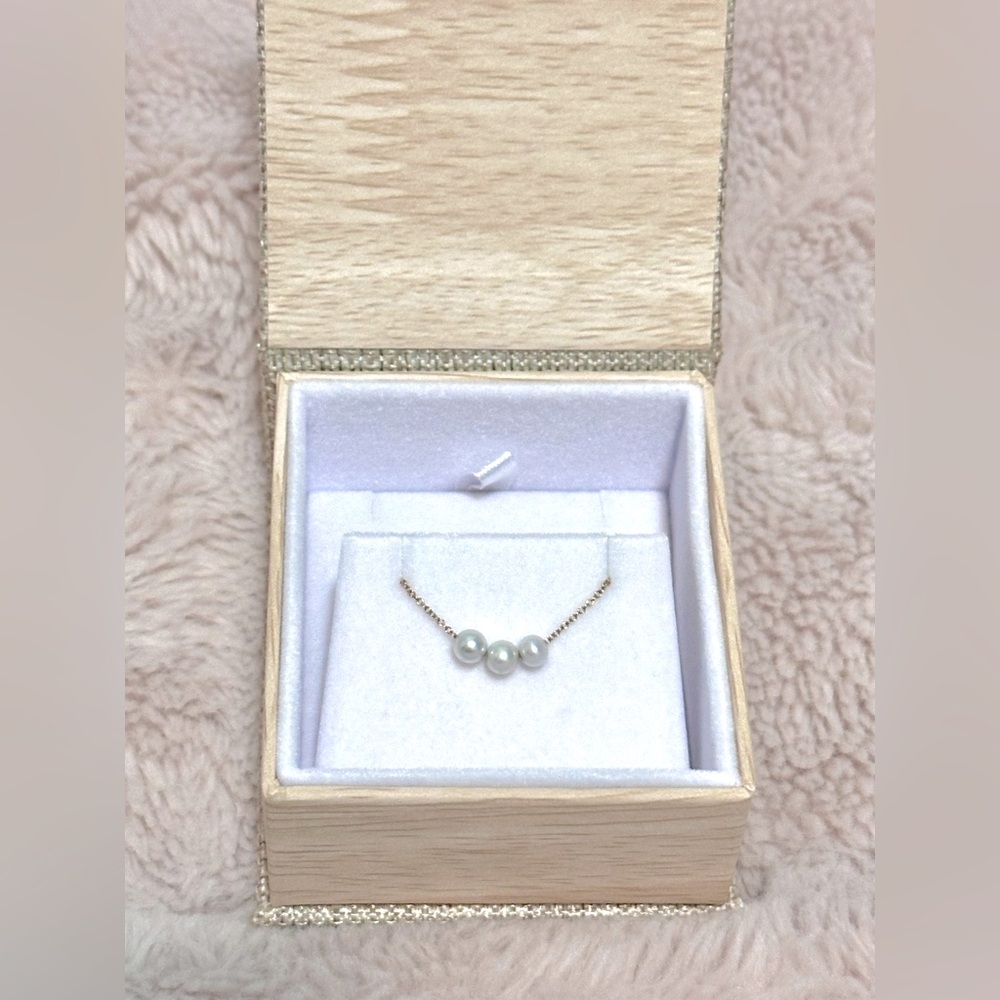 ZOE CHICCO 14K 3 pearls necklace